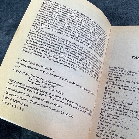 The Official Price Guide To Dolls Fourth Edition Book Antique Modern Collecibles - Picture 5 of 9